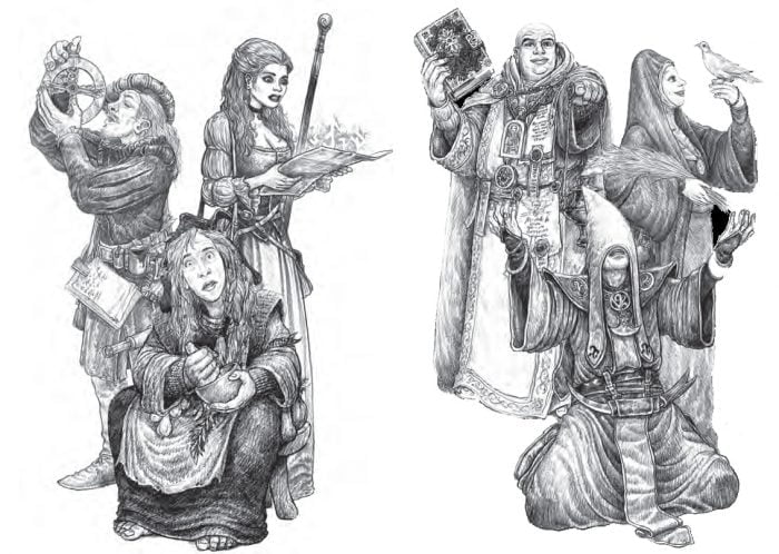 Practicantes de la magia arcana o divina en ZweihanderRPG