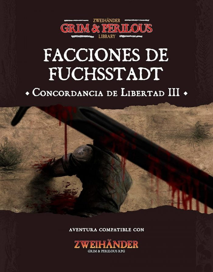 Portada de la aventura Facciones de Fuchsstadt para ZWEIHANDER el juego de rol.