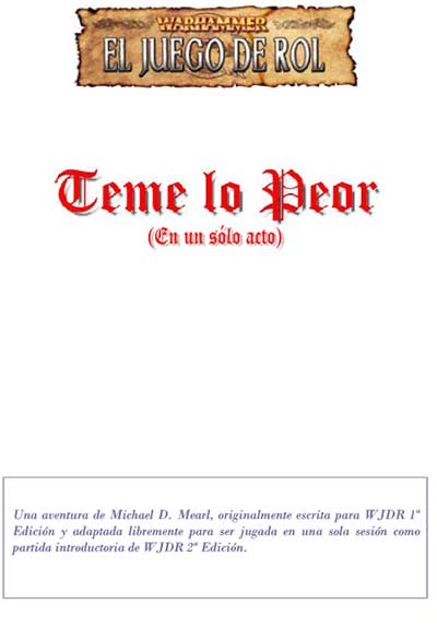 teme lo peor, aventura warhammer