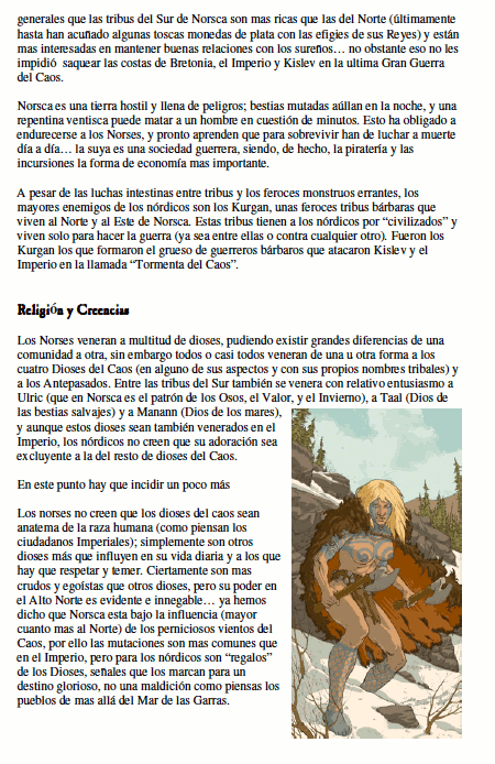 Norsca, ayuda de juego