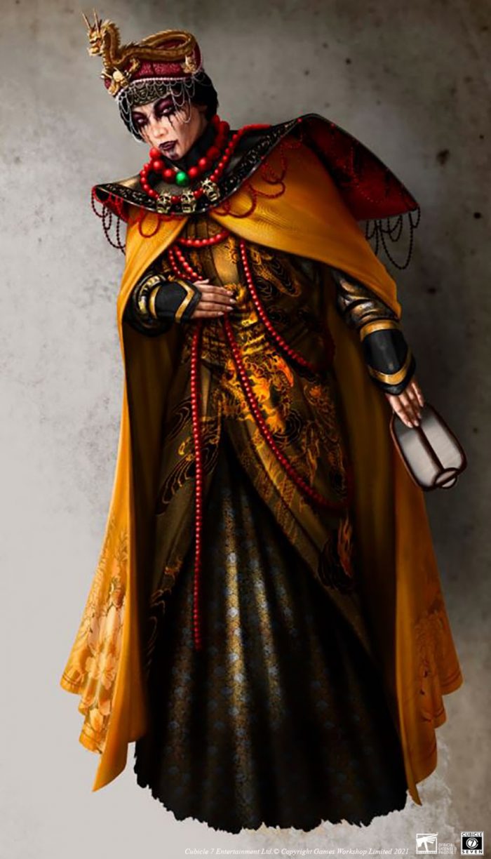 Dama de la Comandancia, Venerada embajadora de Weijin en el Palacio de Altdorf – Ilustración de Yugin Maffioli