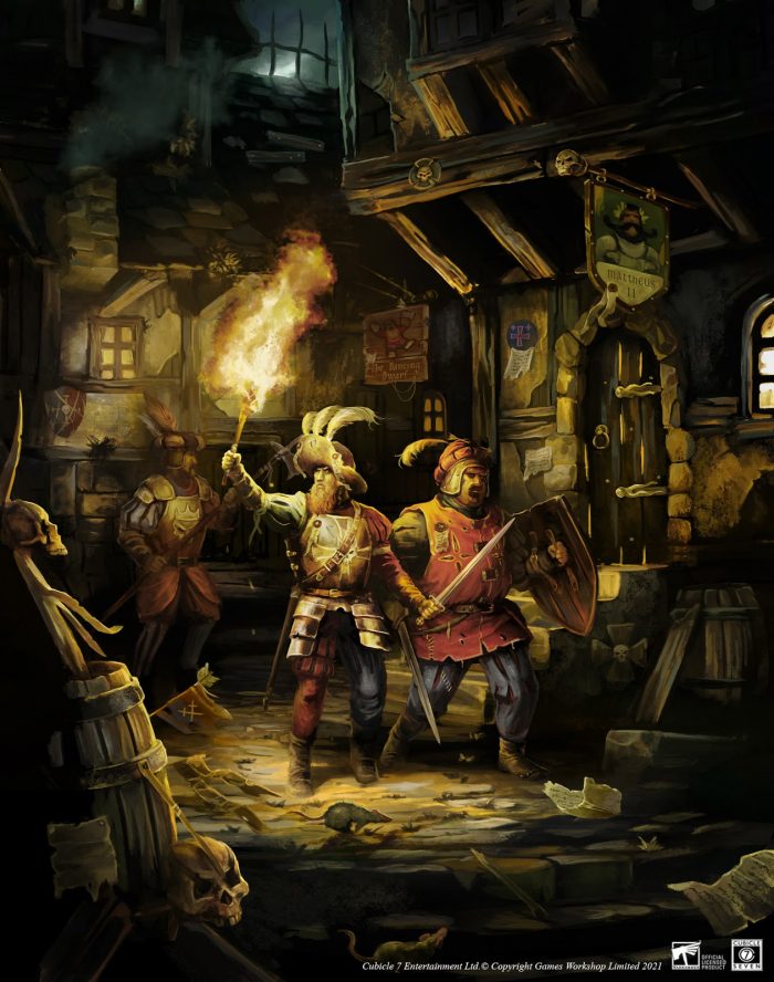 La guardia portuaria de Altdorf trabajando – Ilustración de Sam Manley